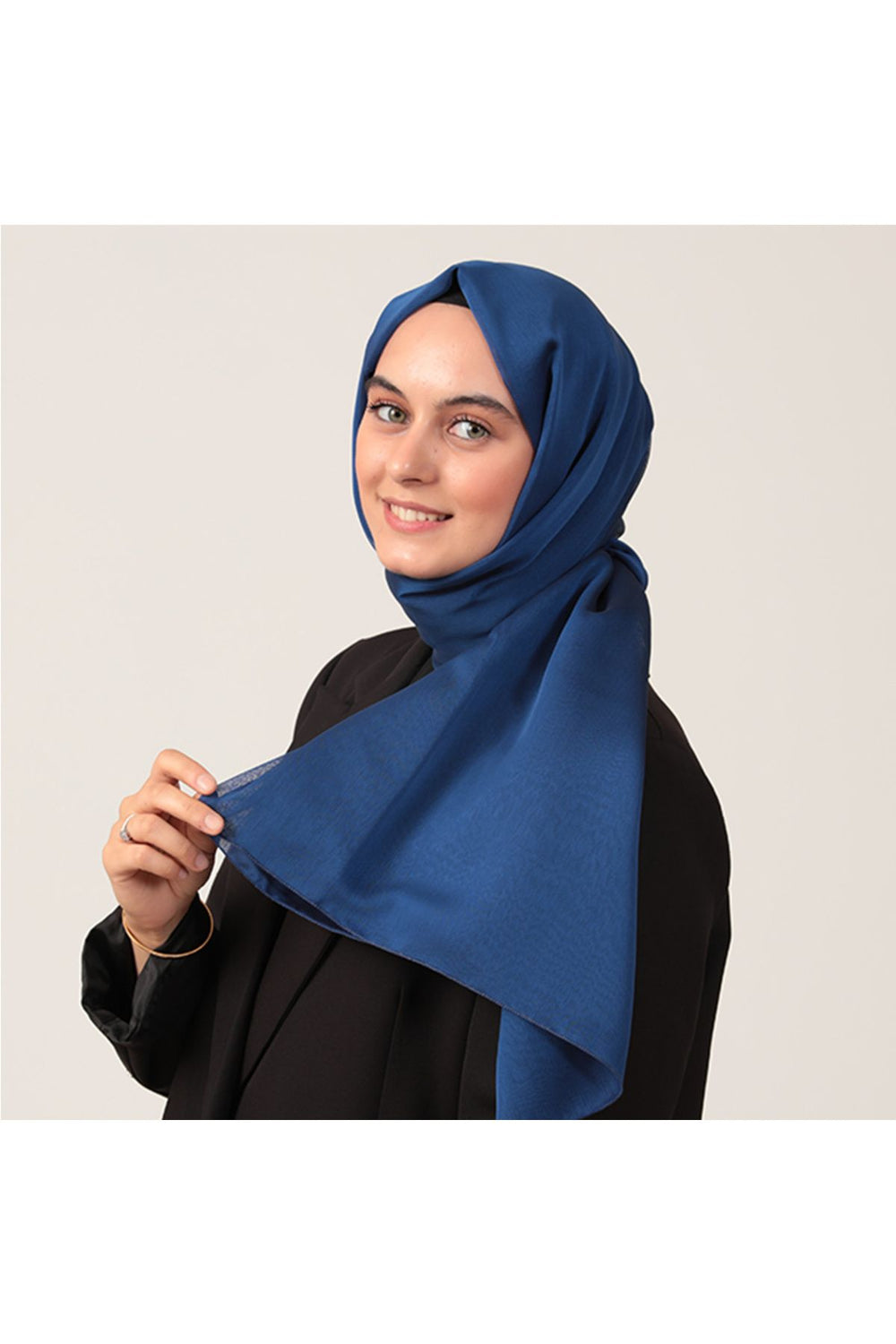 Janjanlı Şifon Şal - Saks Mavisi