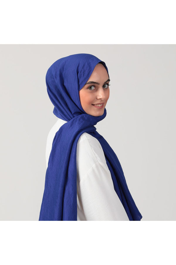Pamuk Vual Şal - Saks Mavisi