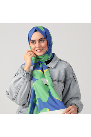 Pamuk İpek Şal - Açelya Desen - Fıstık