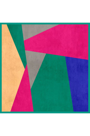 Pamuk İpek Eşarp - Asimetrik Desen - Benetton