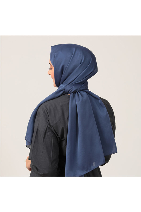 Janjanlı Şifon Şal - Açık Lacivert