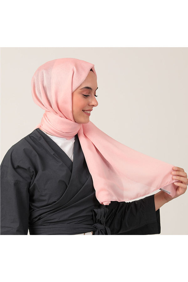 Janjanlı Şifon Şal - Şeker Pembe