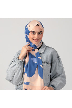 Pamuk İpek Şal - Açelya Desen - Yavruağzı