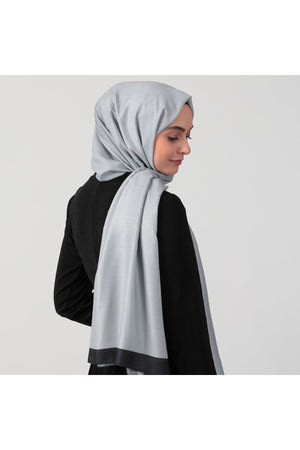 Pamuk İpek Şal - Düz Renk Şal - Gri