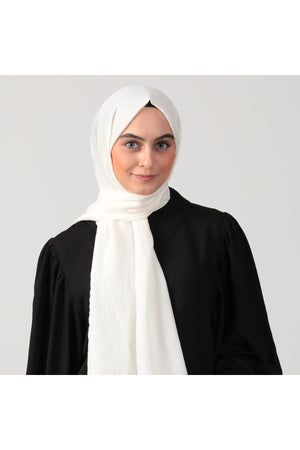 Pamuk Vual Şal - Krem