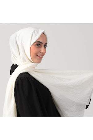 Pamuk Vual Şal - Krem