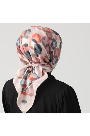 Pamuk İpek Eşarp - Ring Desen - Latte