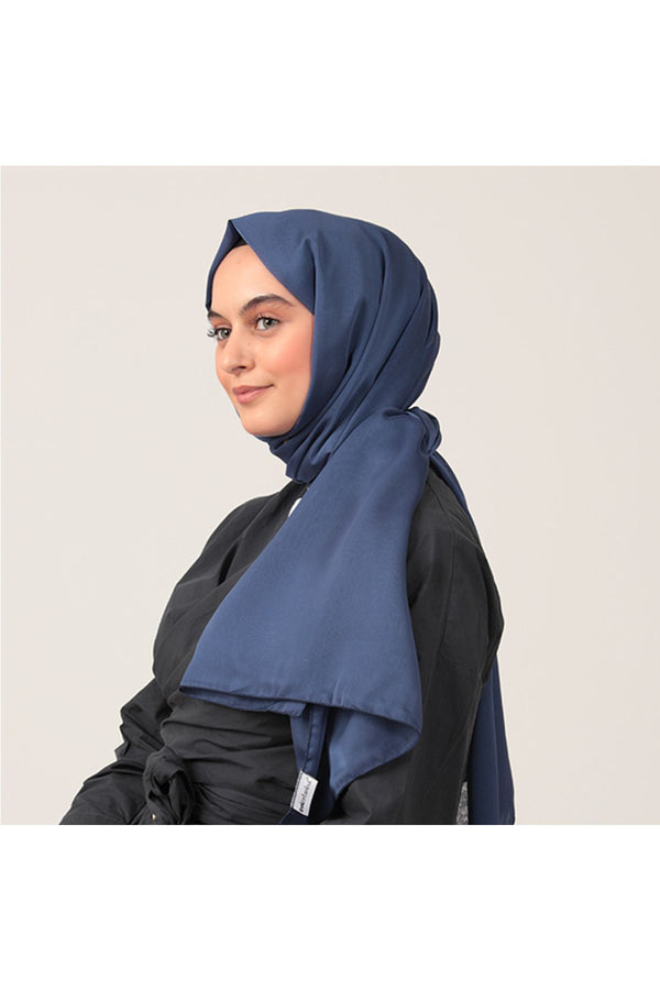 Janjanlı Şifon Şal - Açık Lacivert