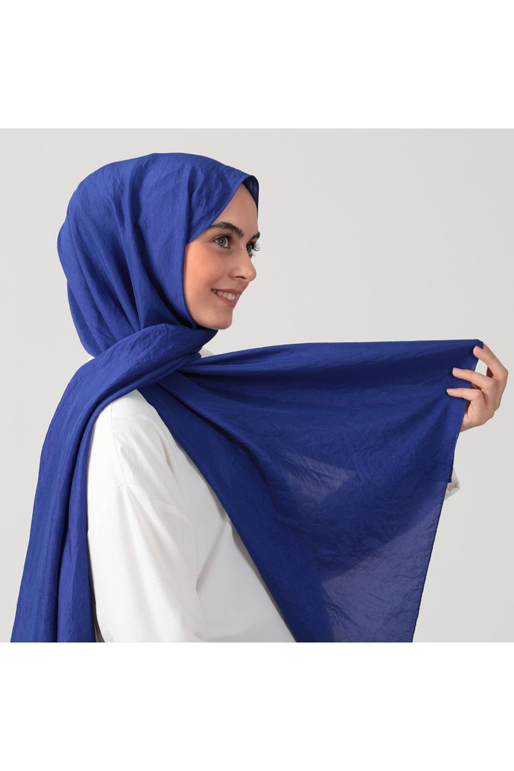 Pamuk Vual Şal - Saks Mavisi