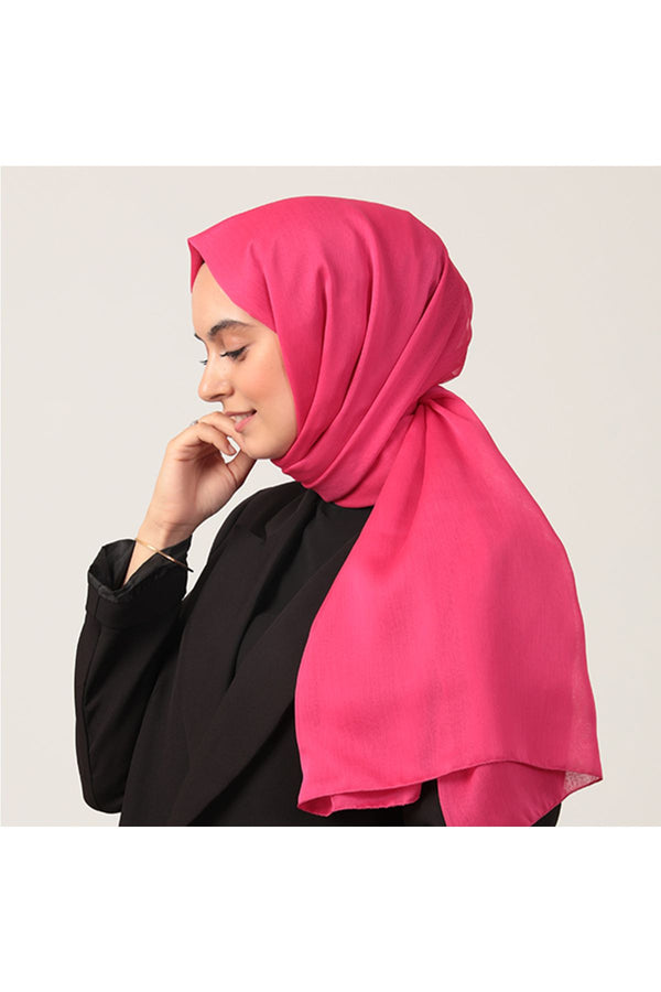 Janjanlı Şifon Şal - Fuşya