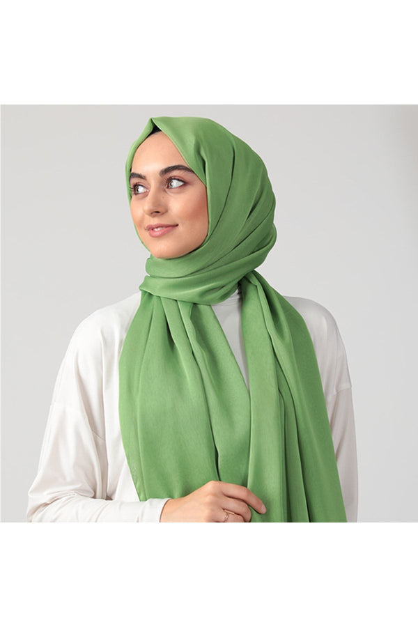 Janjanlı Şifon Şal - Çimen