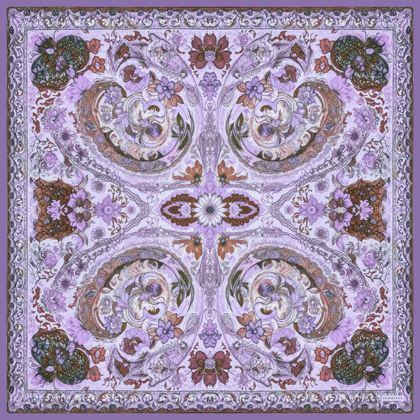 Efilia Desenli Eşarp - Çiçek Tahtı - Lila