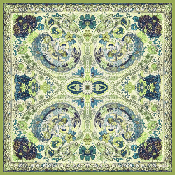 Efilia Desenli Eşarp - Çiçek Tahtı - Açık Yeşil