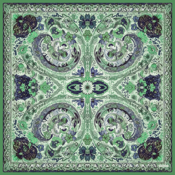 Efilia Desenli Eşarp - Çiçek Tahtı - Yeşil