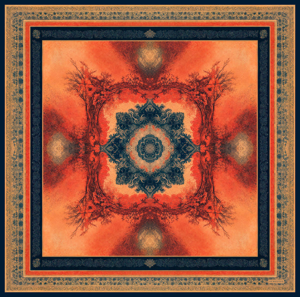 Efilia Desenli Eşarp - Köklerin Aynası - Kırmızı