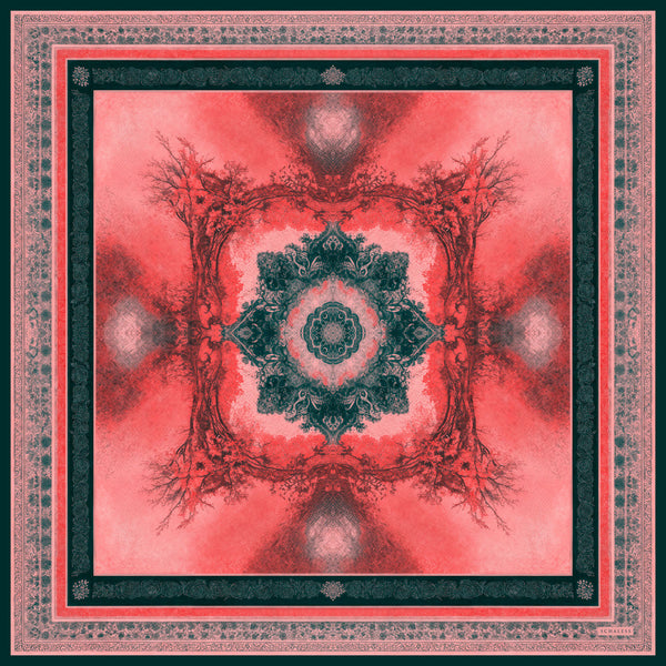 Efilia Desenli Eşarp - Köklerin Aynası - Pudra