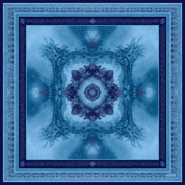 Efilia Desenli Eşarp - Köklerin Aynası - Mavi