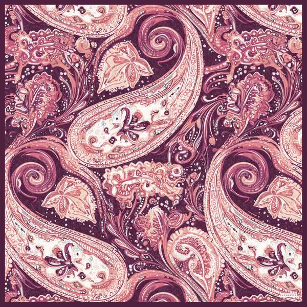 Efilia Desenli Eşarp - Kozmik Paisley - Pudra