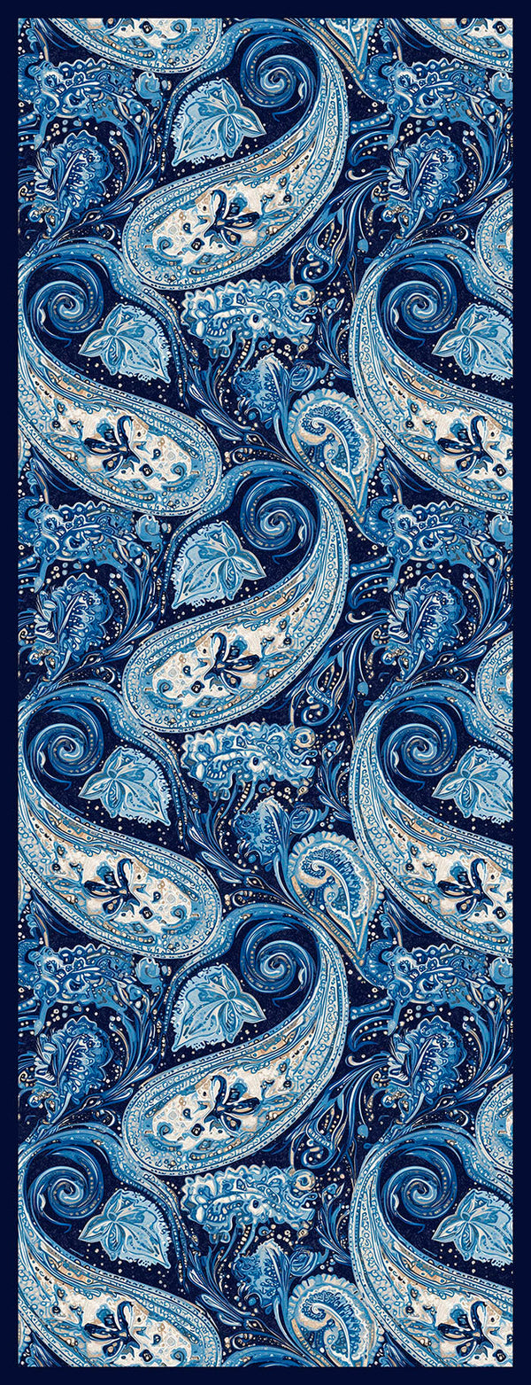 Efilia Desenli Şal - Kozmik Paisley - Lacivert