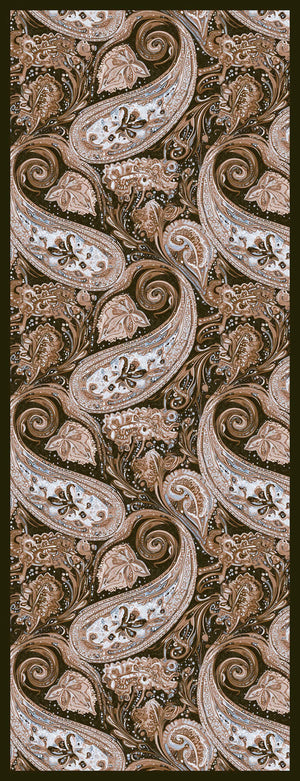 Efilia Desenli Şal - Kozmik Paisley - Kahverengi