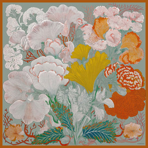 Efilia Desenli Eşarp - Mercan Bahçesi - Kiremit