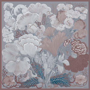 Efilia Desenli Eşarp - Mercan Bahçesi - Vizon