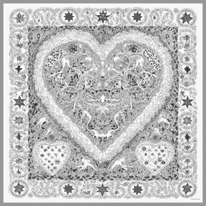 Efilia Desenli Eşarp - Sonsuz Aşk - Gri