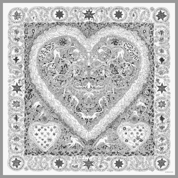 Efilia Desenli Eşarp - Sonsuz Aşk - Gri