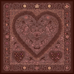 Efilia Desenli Eşarp - Sonsuz Aşk - Kahverengi