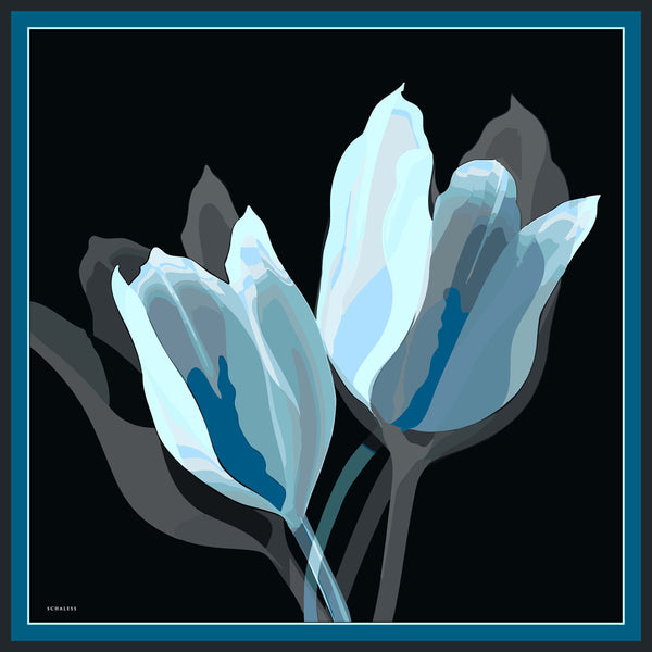 Efilia Desenli Eşarp - Renklerin Lalesi - Mavi