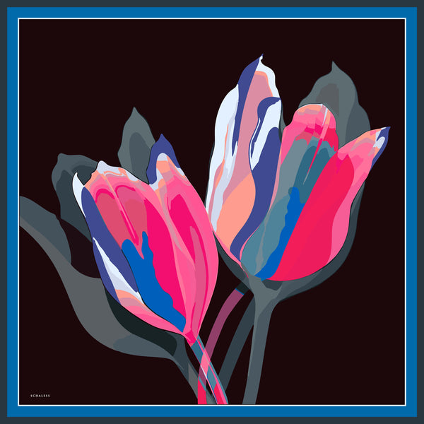 Efilia Desenli Eşarp - Renklerin Lalesi - Fuşya