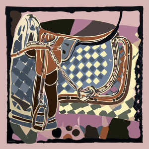 Efilia Desenli Eşarp - Pastel Yolculuk - Pudra