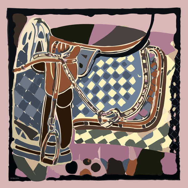 Efilia Desenli Eşarp - Pastel Yolculuk - Pudra