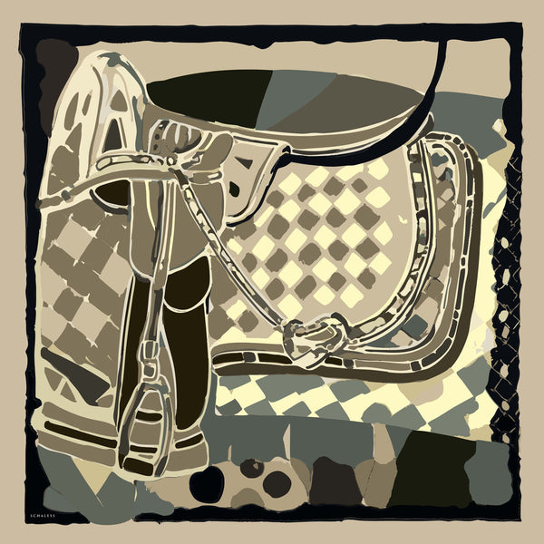 Efilia Desenli Eşarp - Pastel Yolculuk - Vizon