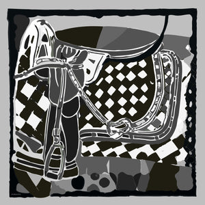 Efilia Desenli Eşarp - Pastel Yolculuk - Siyah