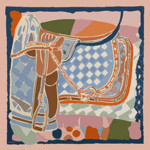 Efilia Desenli Eşarp - Pastel Yolculuk - Somon