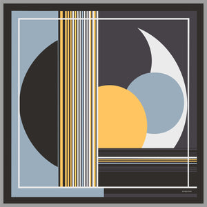 Efilia Desenli Eşarp - Gece ve Gündüz - Mavi