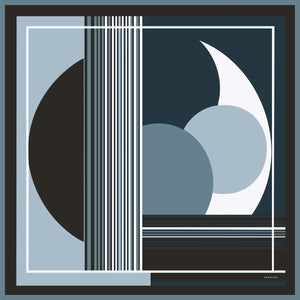 Efilia Desenli Eşarp - Gece ve Gündüz - İndigo