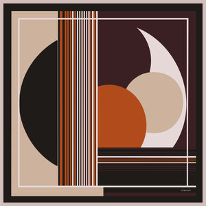 Efilia Desenli Eşarp - Gece ve Gündüz - Turuncu