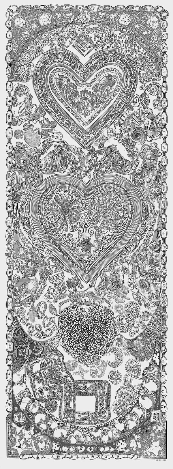 Efilia Desenli Şal - Sonsuz Aşk - Gri