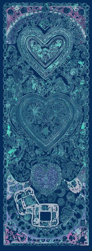 Efilia Desenli Şal - Sonsuz Aşk - Lacivert