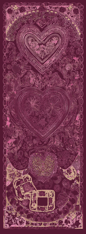 Efilia Desenli Şal - Sonsuz Aşk - Bordo