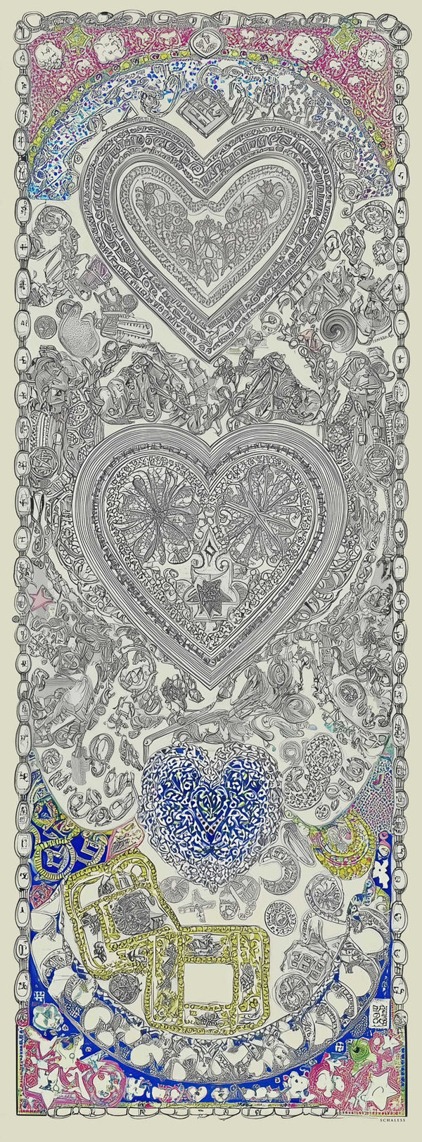 Efilia Desenli Şal - Sonsuz Aşk - Yeşil