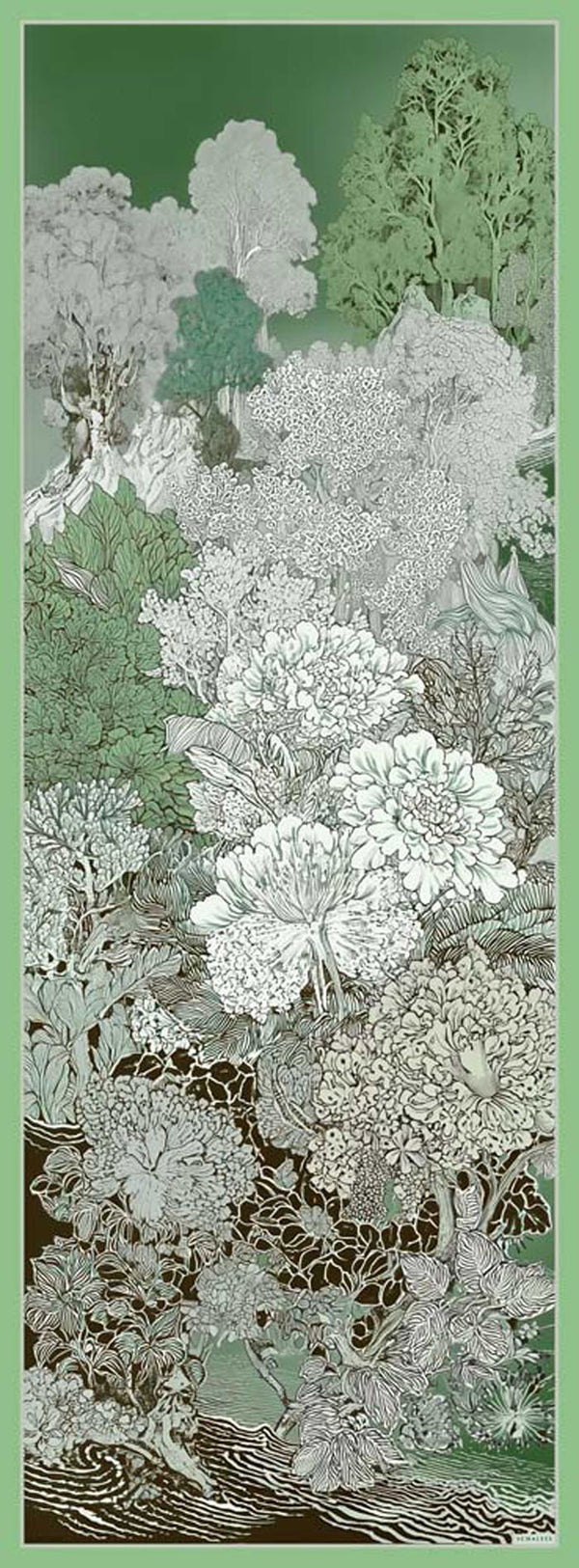 Efilia Desenli Şal - Sessiz Mevsimler - Yeşil