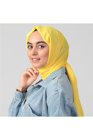Janjanlı Şifon Şal - Yellow