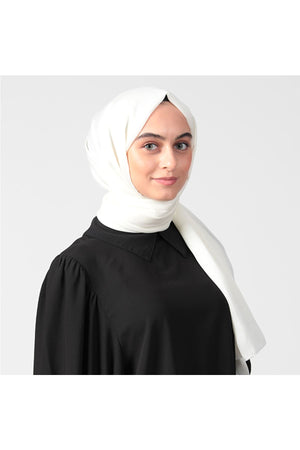 Janjanlı Şifon Şal - Ekru