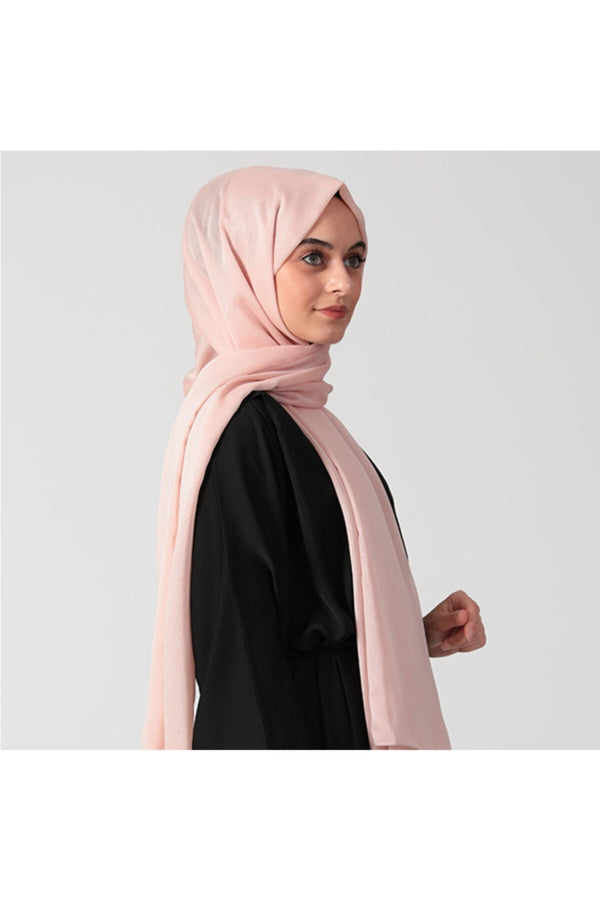 Janjanlı Şifon Şal - Yeni Pudra