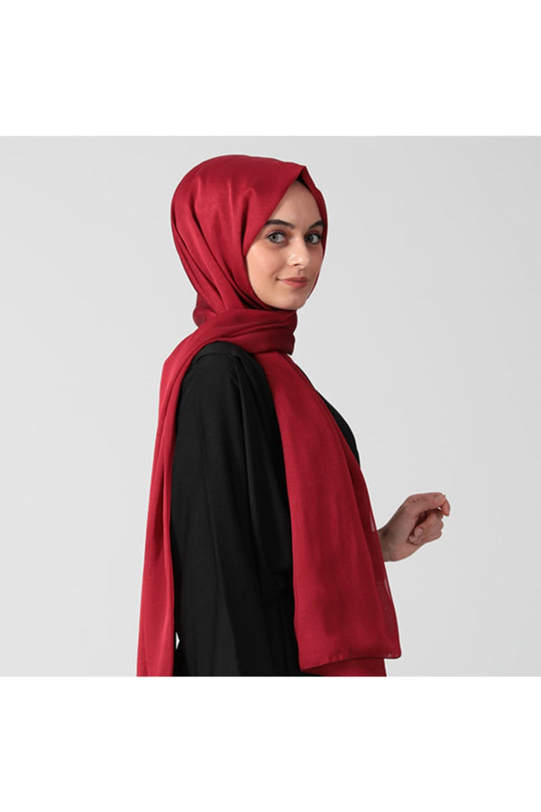 Janjanlı Şifon Şal - Bordo