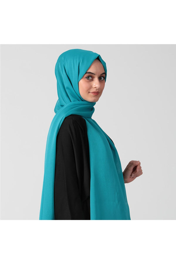 Janjanlı Şifon Şal - Turkuaz