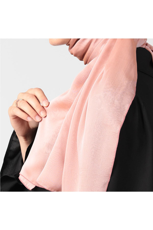 Janjanlı Şifon Şal - Pudra